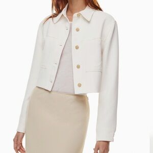 NWT Aritzia Wilfred color Light Birch Little Cropped Jacket